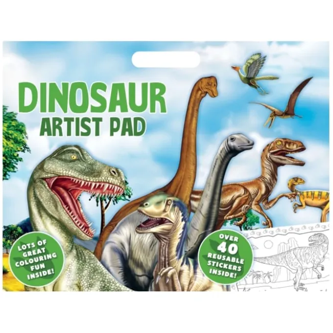 A3-Malbuch mit Stickern - Dinosaurier