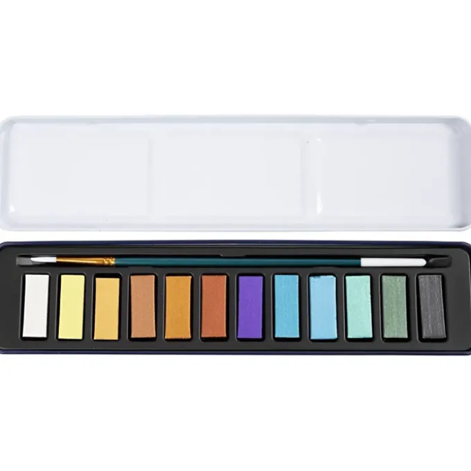 Aquarellkasten - 12 Metallic-Farben