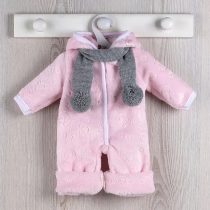 Así Puppenkleidung – Rosa Fleece-Strampler, 43 cm