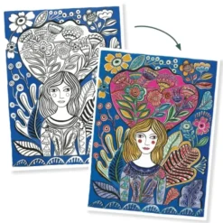 Ausmalposter – Blumen, 3 Stück
