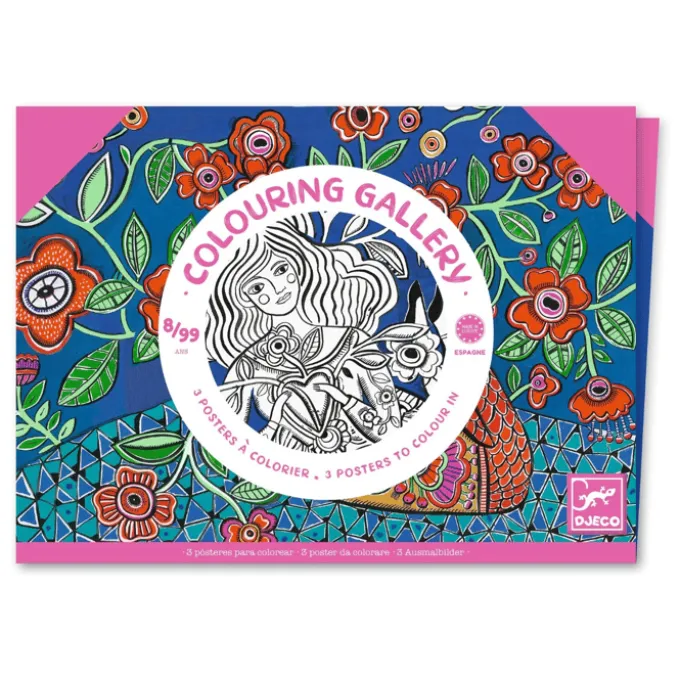 Ausmalposter – Blumen, 3 Stück