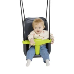 Babyschaukel, anthrazit/lime (schwarzes Seil)