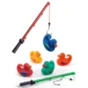 Badeenten, 5 Stück Basis 8 cm + 2 Angelruten