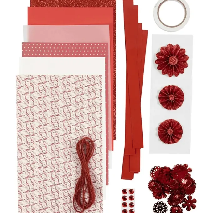 Bastelset Weihnachten - Rot/Creme