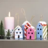 Bastelset Weihnachtsanhänger - Häuser, 4 Stk.