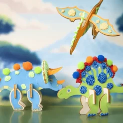 Bauen & malen – Dinosaurier, 3 Stk.