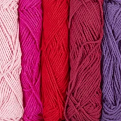 Baumwollgarn - Lila & Pink, 5 x 50 Meter