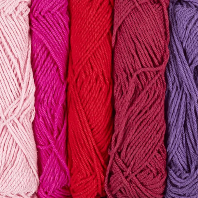 Baumwollgarn - Lila & Pink, 5 x 50 Meter