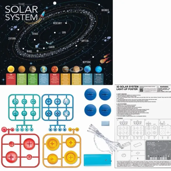 Bausatz - 3D Sonnensystem Poster m. Licht