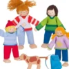 Biegepuppen - Puppenfamilie mit Hund