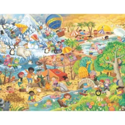 Bodenpuzzle mit 100 Teilen - Die vier Jahreszeiten