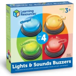 Buzzer mit Licht und Ton - 4 Stk.