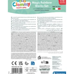 Clemmy Babybausteine - Regenbogenset, 9 Stk.