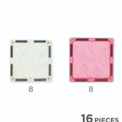 Cleverclixx | Glitter transparent/pink, 16 Stk