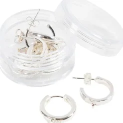 Creolen - versilbert m. Anhängerring, 8 Stk.