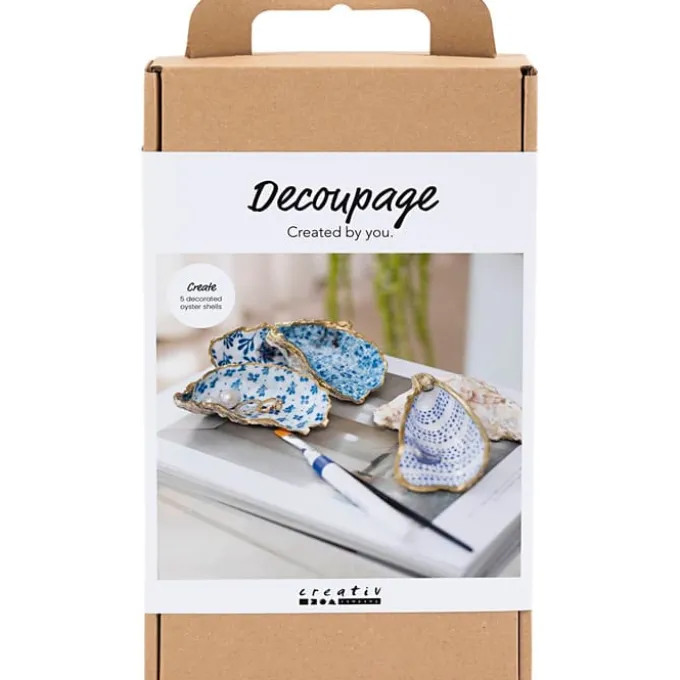 Decoupage-Set - Austernschalen, 5 Stk.