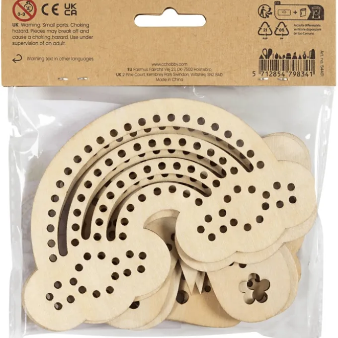Dekoriere selbst – Holzfiguren mit Löchern, 6 Stk.