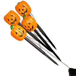 Deko-Spieße mit Licht - Kürbis, 4 Stk.