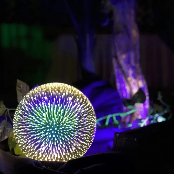 3D Glaslampe mit LED-Licht
