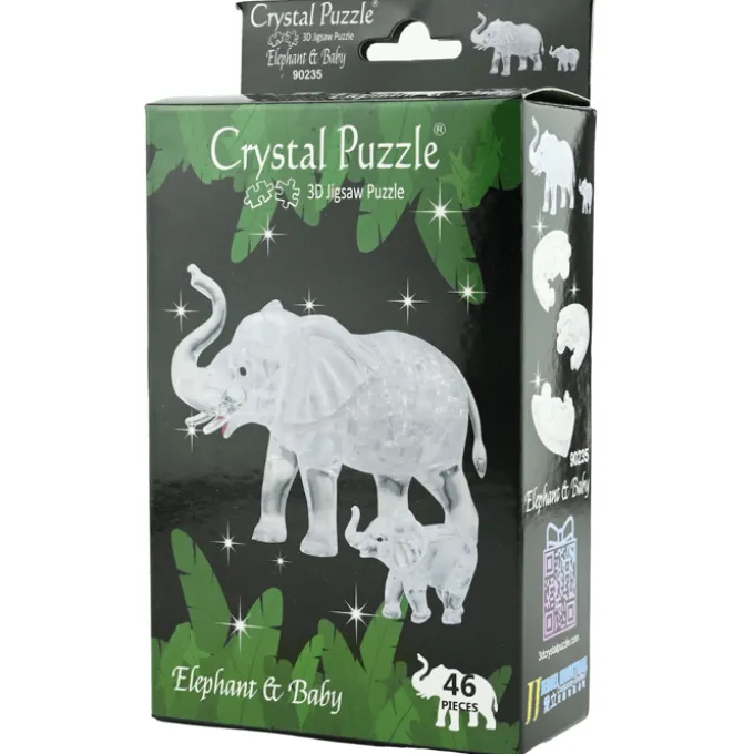 3D Kristallpuzzle - Elefanten, 46 Teile