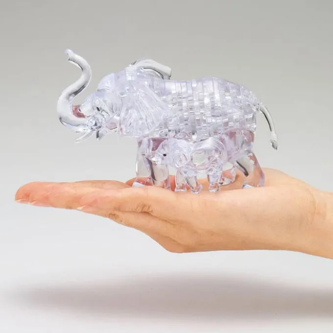 3D Kristallpuzzle - Elefanten, 46 Teile