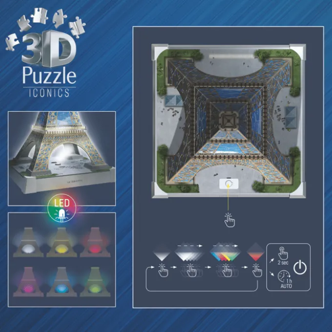 3D-Puzzle LED mit 216 Teilen – Eiffelturm