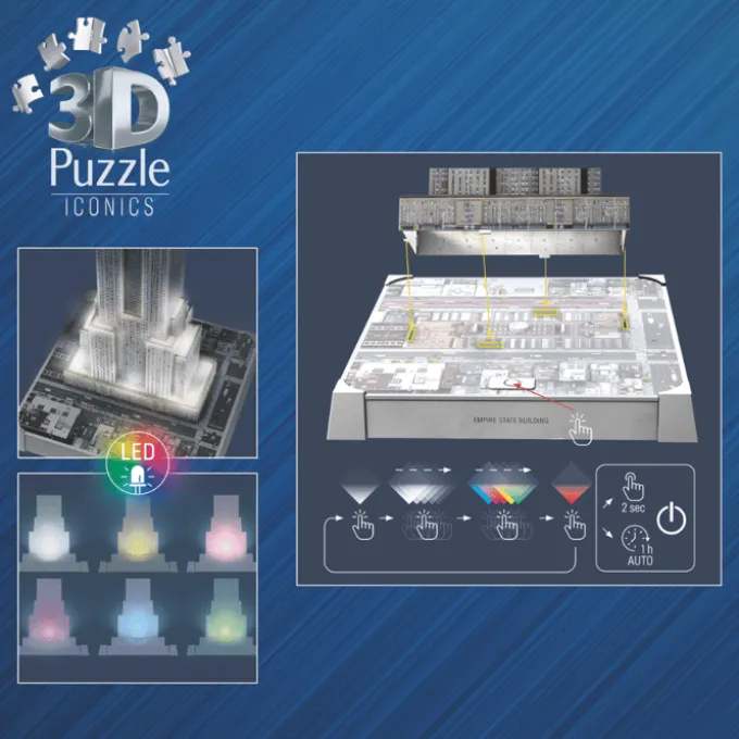 3D-Puzzle LED mit 216 Teilen – Empire State