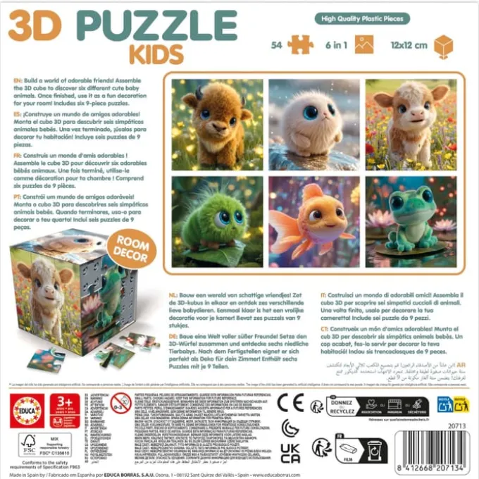 3D-Puzzlewürfel - Tierbabys