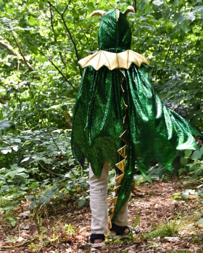 Drachenumhang -Grün/Gold (3-8 J.)