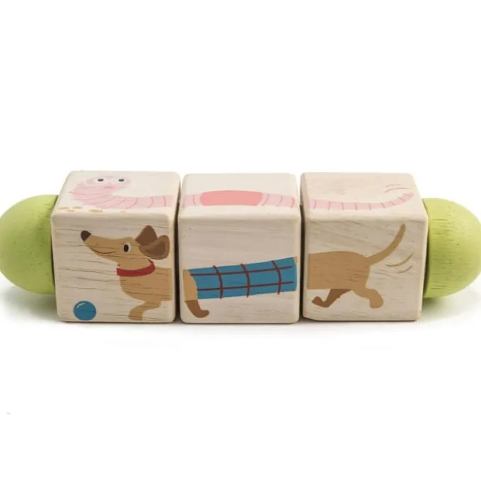 Drehendes Puzzle aus Holz - Tiere