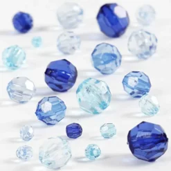 Facettenperlenmix - blau, 45 gr.