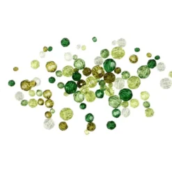Facettenperlenmix - grün, 45 gr.