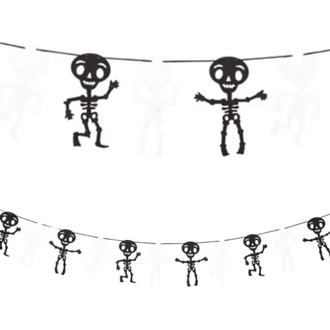 Filzgirlande - Skelette, 300 cm
