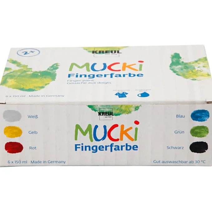 Fingerfarben 150 ml - Grundfarben, 6 Stk.