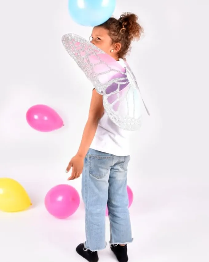 Flügel mit Glitzer (silber)