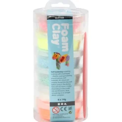 Foam Clay - Glitzer, 6 x 14 g
