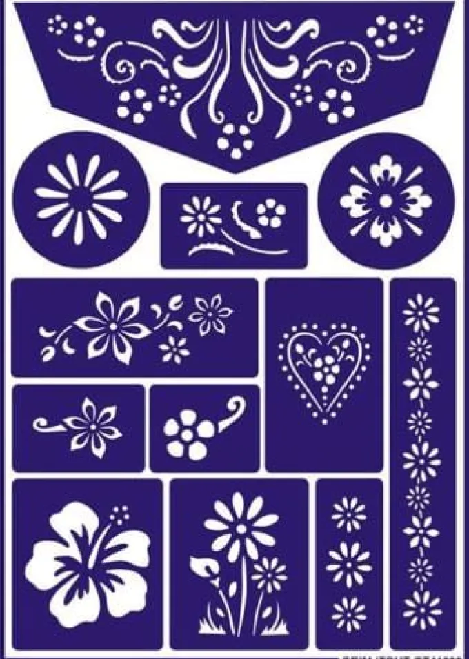 Gesichtsschminke Schablone - Blume