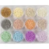 Glasperlen 3 mm - Pastellfarben, 12 x 17 g