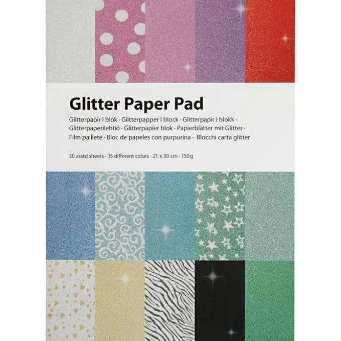 Glitzerpapier A4 - 30 Bögen