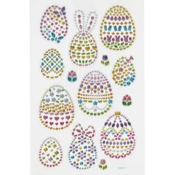 Glitzersteinaufkleber - Ostereier, 1 Bogen
