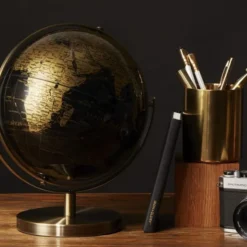Globus 20 cm - schwarz/golden