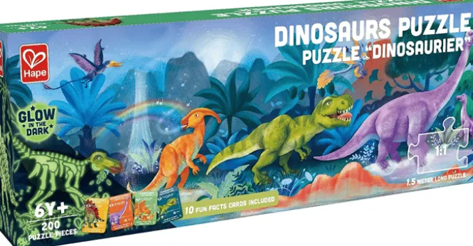 Glow in the dark Riesenpuzzle Dinosaurier, 200 Stk