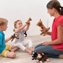 Hand- & Fingerpuppe - Kängurumama und Baby