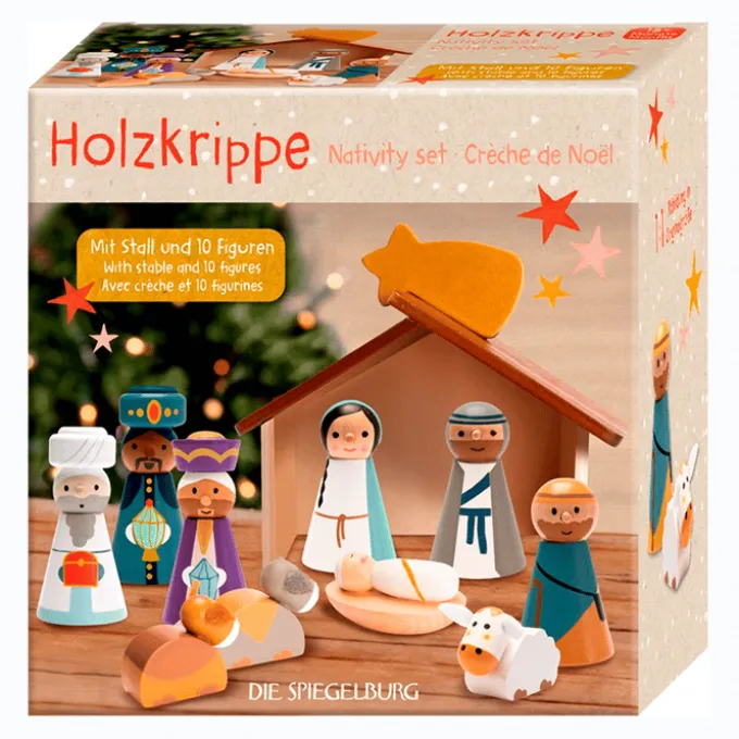 Holzkrippe Wichtelzauber, 11tlg.
