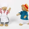 Holzpuppen Benna & Bennoh Bär - mit 8 Set Kleidern