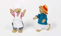 Holzpuppen Benna & Bennoh Bär - mit 8 Set Kleidern