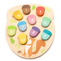 Holzpuzzle - 10 Teile - Eicheln zählen