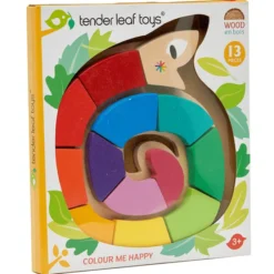 Holzpuzzle - 13 Teile - Farbschlange