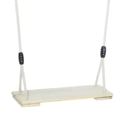 Holzschaukel 44x17,5 cm - 6m (beiges Seil)