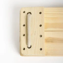 Holzschaukel 44x17,5 cm - 6m (beiges Seil)